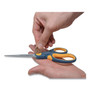 Westcott Non-Stick Titanium Bonded Scissors, 8" Long, 3.25" Cut Length, Straight Gray/Yellow Handle