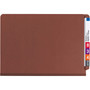 Smead End Tab Pressboard Classification Folders, Six SafeSHIELD Fasteners, 2" Expansion, 2 Dividers, Legal Size, Red, 10/Box