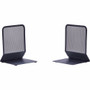Lorell Mesh Bookends - 7" Height x 5.38" Width x 5.25" Depth - Desktop - Sturdy - Black - Steel, Mesh