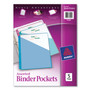 Avery Binder Pockets, 3-Hole Punched, 9.25 x 11, Assorted Colors, 5/Pack (AVE75254) View Product Image