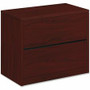 HON 10500 H10563 Lateral File - 29.5" Height x 36" Width x 20" Depth - 2 - Flat Edge - Finish: Mahogany