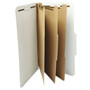 Universal Eight-Section Pressboard Classification Folders, 3" Expansion, 3 Dividers, 8 Fasteners, Legal Size, Gray Exterior, 10/Box
