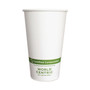 World Centric Paper Hot Cups, 16 oz, White, 1,000/Carton
