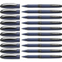 Schneider One Business Rollerball Pen, Stick, Fine 0.6 mm, Black Ink, Dark Blue/Black Barrel, 10/Box (RED183001) View Product Image