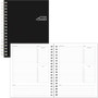 Blueline Undated Task Planner - Personal - 7 1/4" x 9 1/4" Sheet Size - Twin Wire - Black - Notes Area, Hard Cover