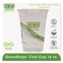 Eco-Products GreenStripe Renewable and Compostable Cold Cups, 16 oz, Plastic, Clear, 50/Pack, 20 Packs/Carton