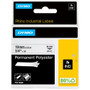 Dymo Permanent Polyester Labels - 3/4" Width - Thermal Transfer - White - Polyester