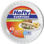 Hefty Everyday 8-7/8" 3-Compartment Foam Plates - Disposable - 8.9" Diameter - White
