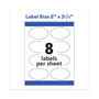 Avery Oval Labels w/ Sure Feed and Easy Peel, 2 x 3.33, Glossy White, 80/Pack