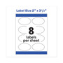 Avery Oval Labels w/ Sure Feed and Easy Peel, 2 x 3.33, Glossy White, 80/Pack (AVE22820) View Product Image