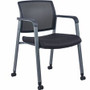 Lorell Mesh Back Guest Chair with Casters - Black Seat Color - Fabric Seat Material - High Back - Square Base