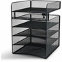 Safco Onyx Horizontal Hanging Desktop Storage - 5 Compartment(s) - 10" Height x 14.33" Width x 12.33" Depth - Black - Steel
