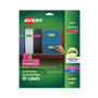 Avery High-Vis Removable Laser/Inkjet ID Labels w/ Sure Feed, 1 x 2.63, Neon, 360/PK