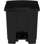 Safco Plastic Step-On Receptacle, 8 gal, Metal, Black