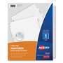 Avery Insertable Big Tab Dividers, 5-Tab, Single-Sided Copper Edge Reinforcing, 11.13 x 9.25, White, Clear Tabs, 1 Set
