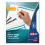 Avery Print & Apply Label Unpunched Dividers - Index Maker Easy Apply Label Strip - 25 x Divider(s) - 5 Blank Tab(s) - 5 Tab(s)/Set - 8.5" Divider Width x 11" Divider Length