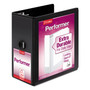 Cardinal Performer ClearVue Slant-D Ring Binder, 3 Rings, 5" Capacity, 11 x 8.5, Black