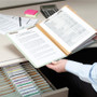 Smead Recycled Pressboard Classification Folders, 2" Expansion, 2 Dividers, 6 Fasteners, Letter Size, Gray-Green, 10/Box