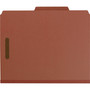 Smead Recycled Pressboard Classification Folders, 2" Expansion, 2 Dividers, 6 Fasteners, Letter Size, Red Exterior, 10/Box