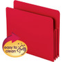 Smead Straight Tab Cut Letter File Pocket - 8 1/2" x 11" - 3 1/2" Expansion - Polypropylene - Red