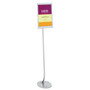 Quartet Designer Sign Stand, Silver Aluminum Frame, 11 x 17