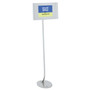 Quartet Designer Sign Stand, Silver Aluminum Frame, 11 x 17