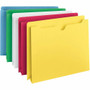 Smead Colored Straight Tab Cut Letter Recycled File Jacket - 8 1/2" x 11" - 2" Expansion - 11 pt. - 2 Plys - Blue, Green, Red, White, Yellow