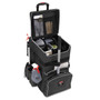 Rubbermaid Commercial Executive Quick Clean Janitorial Cart, Synthetic Fabric, 16 Compartments, 14.25" x 16.5" x 25", Dark Gray