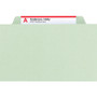 Smead Pressboard Classification Folders, Eight SafeSHIELD Fasteners, 2/5-Cut Tabs, 3 Dividers, Letter Size, Gray-Green, 10/Box