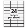 Avery Copier Mailing Labels, Copiers, 1.38 x 2.81, White, 24/Sheet, 100 Sheets/Box