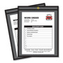 C-Line Letter Vinyl File Pocket - 8 1/2" x 11" - Pressboard, Vinyl, Metal - Clear, Black - Reinforced, Heavy Duty