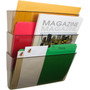 Storex Wall File, 3 Sections, Letter Size, 13" x 4" x 14",  Smoke, 3/Set