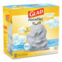 Glad ForceFlex Kitchen Drawstring Trash Bags, 13 gal, Fresh Clean Scent, 24" x 27.38", White, 80 Bags/Box, 3 Boxes/Carton