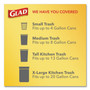 Glad ForceFlex Kitchen Drawstring Trash Bags, 13 gal, Fresh Clean Scent, 24" x 27.38", White, 80 Bags/Box, 3 Boxes/Carton