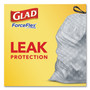Glad ForceFlex Kitchen Drawstring Trash Bags, 13 gal, Fresh Clean Scent, 24" x 27.38", White, 80 Bags/Box, 3 Boxes/Carton
