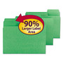 Smead SuperTab Colored File Folders, 1/3-Cut Tabs: Assorted, Letter Size, 0.75" Expansion, 11-pt Stock, Green, 100/Box