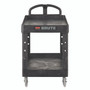 Rubbermaid Commercial BRUTE Heavy-Duty Utility Cart with Lipped Shelves, Plastic, 2 Shelves, 750 lb Capacity, 26" x 55" x 33.25", Black