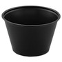 Dart Polystyrene Portion Cups, 4 oz, Plastic, Black, 250/Bag, 10 Bags/Carton