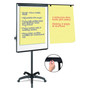 MasterVision Silver Easy Clean Dry Erase Mobile Presentation Easel, 27.5" x 39", White Surface, Black Aluminum/Steel Frame