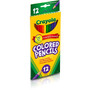 Crayola Long-Length Colored Pencil Set, 3.3 mm, 2B, Assorted Lead and Barrel Colors, Dozen