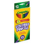 Crayola Long-Length Colored Pencil Set, 3.3 mm, 2B, Assorted Lead and Barrel Colors, Dozen