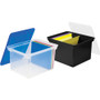 Storex Tote with Comfort Edges, Legal/Letter, 13.9" x 18.3" x 10.6", Black, 4/Carton