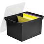 Storex Tote with Comfort Edges, Legal/Letter, 13.9" x 18.3" x 10.6", Black, 4/Carton (STX61528U04C) View Product Image