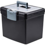 Storex Portable Storage Box - External Dimensions: 14.9" Length x 11" Width x 12.1" Height - Media Size Supported: Letter - Snap-tight Closure - Plastic - Black