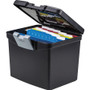 Storex File Box with Organizer, Letter Files, 14" x 11.25" x 14.5", Black