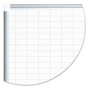 MasterVision Gridded Magnetic Steel Dry Erase Project Planning Board, 2" x 3" Cells, 48" x 36", White Surface, Satin Aluminum Frame