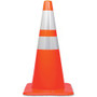 Tatco 28" Traffic Cone - 28" Height - Cone Shape - Stackable, Sturdy - Indoor, Outdoor - Orange, Silver