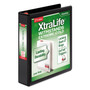 Cardinal XtraLife ClearVue Non-Stick Slant-D Ring Binder, 3 Rings, 1.5" Capacity, 11 x 8.5, Black