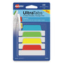 Avery Ultra Tabs Repositionable Tabs, Margin Tabs: 2.5" x 1", 1/5-Cut, Assorted Colors, 48/Pack