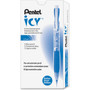 Pentel Icy Mechanical Pencil, 0.7 mm, HB (#2), Black Lead, Transparent Blue Barrel, Dozen